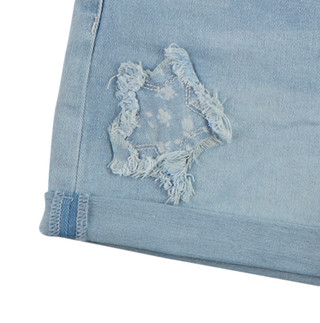 Thumbnail 3: YMI Big Girls Star Patches Denim Shorts 