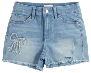 Thumbnail 1: YMI Big Girls Bow Embossed Denim Shorts  