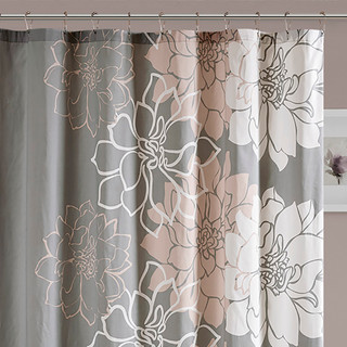 Thumbnail 2: Madison Park Lola 100 Cotton Floral Printed Shower Curtain 
