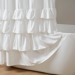 Thumbnail 5: Madison Park Grace Ruffled Shower Curtain 