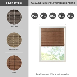 Thumbnail 11: Madison Park Eastfield Bamboo Light Filtering Roman Shade 
