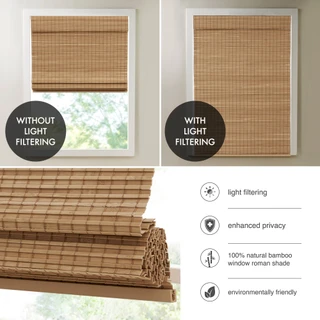 Thumbnail 15: Madison Park Eastfield Bamboo Light Filtering Roman Shade 