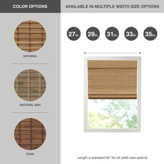 Thumbnail 18: Madison Park Eastfield Bamboo Light Filtering Roman Shade 