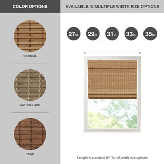 Thumbnail 20: Madison Park Eastfield Bamboo Light Filtering Roman Shade 