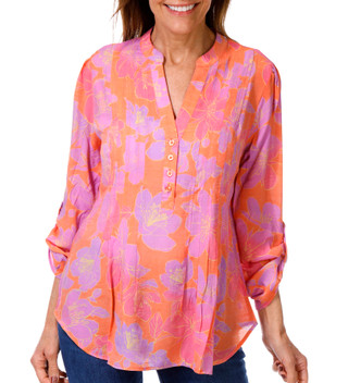 Thumbnail 1: Zac & Rachel Women's 3/4 Sleeve Pleated Top 