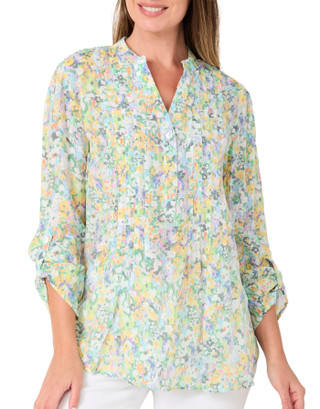 Thumbnail 1: Zac & Rachel Women's 3/4 Sleeve Pleated Top 