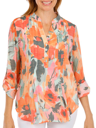 Thumbnail 1: Zac & Rachel Women's 3/4 Sleeve Pleated Top 