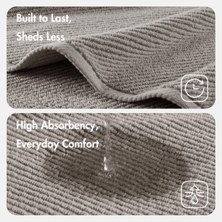 Thumbnail 3: Madison Park Diagonal Ribbed 4 Pc Quick Dry Towel Set 