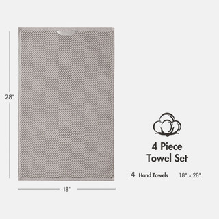 Thumbnail 4: Madison Park Diagonal Ribbed 4 Pc Quick Dry Towel Set 