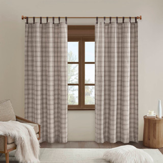 Thumbnail 1: Madison Park Anaheim Faux Leather Tab Top Curtain Panel 