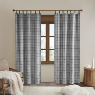 Thumbnail 1: Madison Park Anaheim Faux Leather Tab Top Curtain Panel 