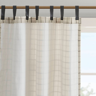 Thumbnail 13: Madison Park Anaheim Faux Leather Tab Top Curtain Panel 