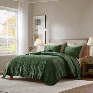 Thumbnail 1: Madison Park Harper Velvet Quilt Set  