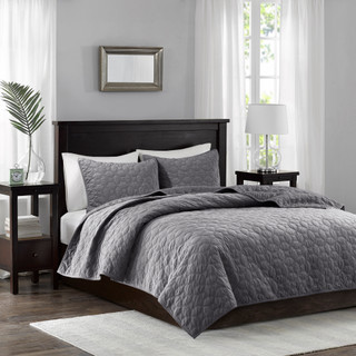 Thumbnail 2: Madison Park Harper Velvet Quilt Set  
