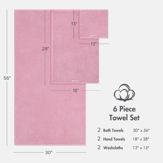 Thumbnail 2: Madison Park Diagonal Ribbed 6 Pc  Quick Dry Towel Set 