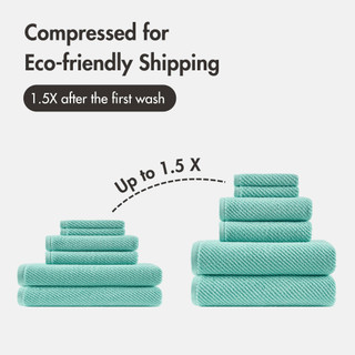 Thumbnail 2: Madison Park Diagonal Ribbed 6 Pc  Quick Dry Towel Set 