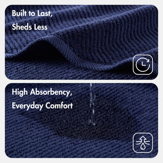 Thumbnail 3: Madison Park Diagonal Ribbed 6 Pc  Quick Dry Towel Set 