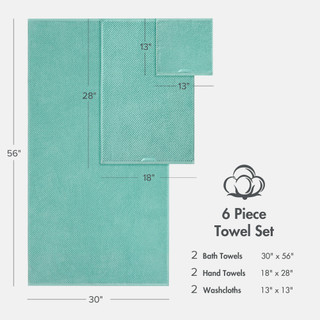 Thumbnail 3: Madison Park Diagonal Ribbed 6 Pc  Quick Dry Towel Set 