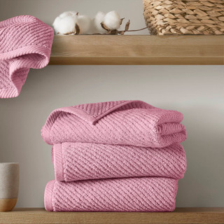 Thumbnail 4: Madison Park Diagonal Ribbed 6 Pc  Quick Dry Towel Set 