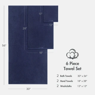 Thumbnail 4: Madison Park Diagonal Ribbed 6 Pc  Quick Dry Towel Set 