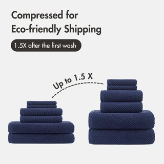 Thumbnail 5: Madison Park Diagonal Ribbed 6 Pc  Quick Dry Towel Set 