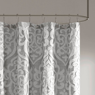 Thumbnail 2: Madison Park Odette Jacquard Shower Curtain  
