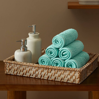Thumbnail 1: Madison Park Diagonal Ribbed 6 Pc  Quick Dry Washcloth Set 