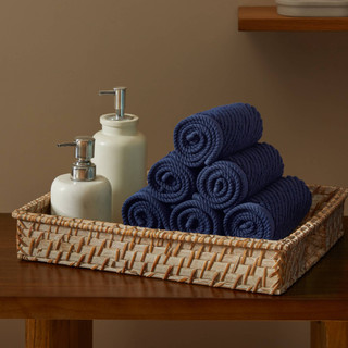 Thumbnail 1: Madison Park Diagonal Ribbed 6 Pc  Quick Dry Washcloth Set 
