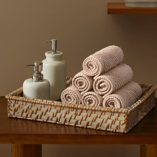 Thumbnail 1: Madison Park Diagonal Ribbed 6 Pc  Quick Dry Washcloth Set 