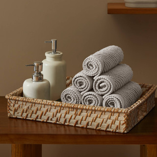 Thumbnail 1: Madison Park Diagonal Ribbed 6 Pc  Quick Dry Washcloth Set 