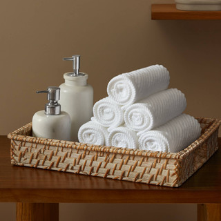 Thumbnail 1: Madison Park Diagonal Ribbed 6 Pc  Quick Dry Washcloth Set 