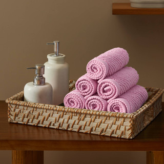 Thumbnail 1: Madison Park Diagonal Ribbed 6 Pc  Quick Dry Washcloth Set 