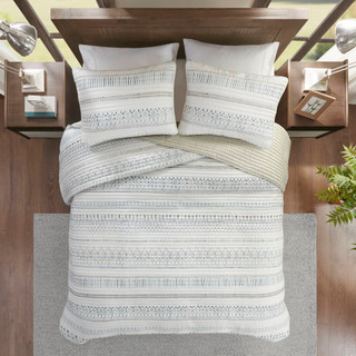 Thumbnail 10: Madison Park Fraser Seersucker Quilt Set 