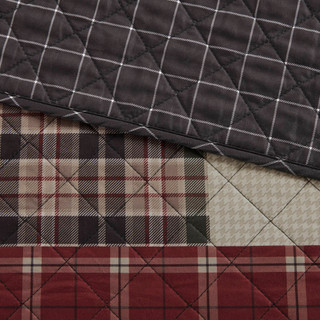 Thumbnail 3: Madison Park Timber Reversible Plaid Quilt Set 