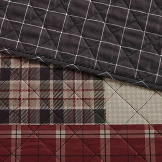 Thumbnail 3: Madison Park Timber Reversible Plaid Quilt Set 