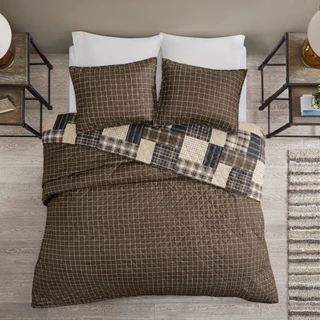 Thumbnail 6: Madison Park Timber Reversible Plaid Quilt Set 