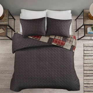 Thumbnail 4: Madison Park Timber Reversible Plaid Quilt Set 