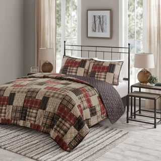 Thumbnail 2: Madison Park Timber Reversible Plaid Quilt Set 