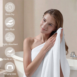 Thumbnail 2: Madison Park Diagonal Ribbed 4 Pc Quick Dry Bath Towel Set 