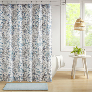 Thumbnail 1: Madison Park Bonnie Seersucker Shower Curtain 