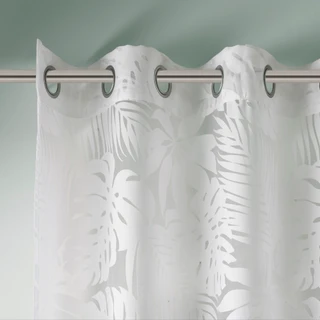 Thumbnail 8: Madison Park Leilani Palm Leaf Burnout Sheer Window Curtain 