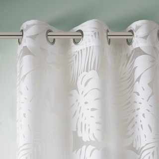 Thumbnail 9: Madison Park Leilani Palm Leaf Burnout Sheer Window Curtain 