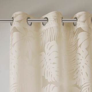 Thumbnail 8: Madison Park Leilani Palm Leaf Burnout Sheer Window Curtain 