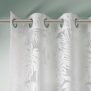 Thumbnail 15: Madison Park Leilani Palm Leaf Burnout Sheer Window Curtain 
