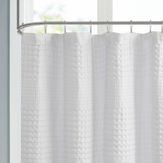 Thumbnail 2: Madison Park Arlo Super Waffle Textured Solid Shower Curtain 