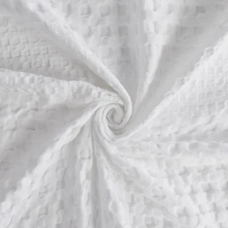 Thumbnail 4: Madison Park Arlo Super Waffle Textured Solid Shower Curtain 
