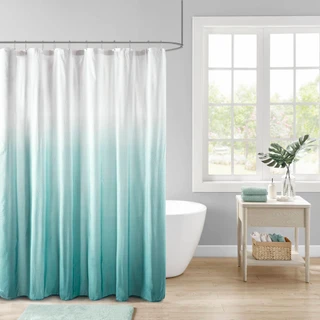 Thumbnail 1: Madison Park Ara Ombre Printed Seersucker Shower Curtain 