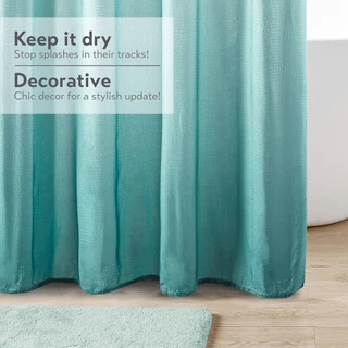 Thumbnail 2: Madison Park Ara Ombre Printed Seersucker Shower Curtain 