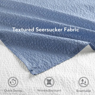 Thumbnail 3: Madison Park Ara Ombre Printed Seersucker Shower Curtain 