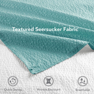 Thumbnail 4: Madison Park Ara Ombre Printed Seersucker Shower Curtain 